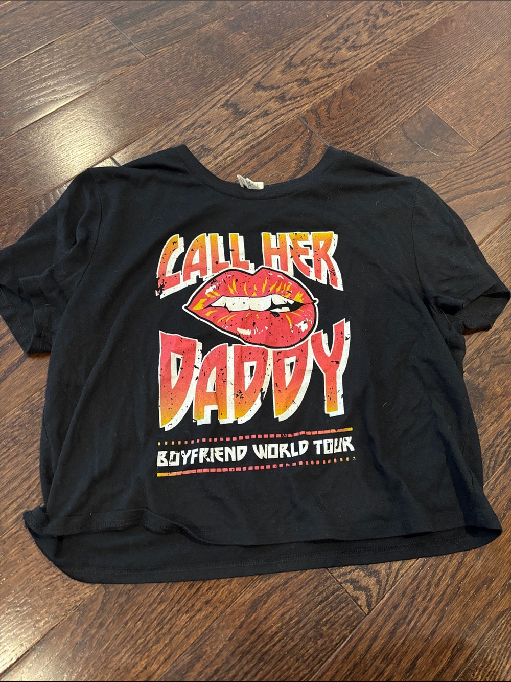 Black 'Call Her Daddy' Graphic Crop Tee